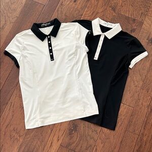 Nike Golf Polo Shirts TWO Black with White Small Like New Dri Fit